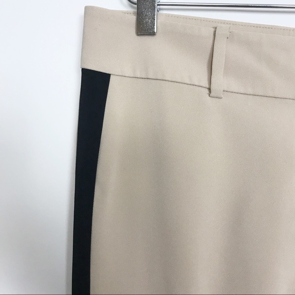 Ann Taylor khaki/black tuxedo pants back pockets 2 - Picture 3 of 8